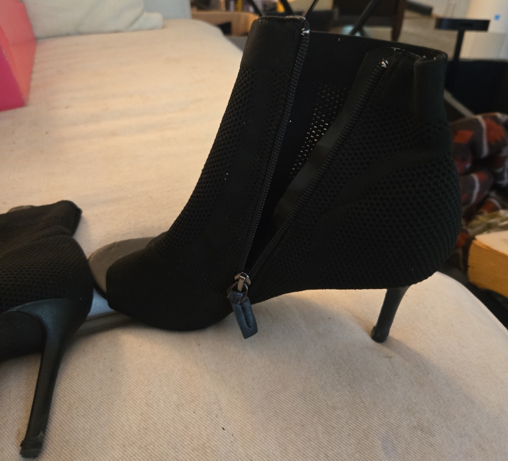 Chic‎ Black Mesh Ankle Booties